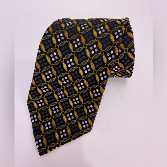 Robert Talbott Other - Robert Talbott Silk Tie Nordstrom Best of Class Geometric Navy Gold